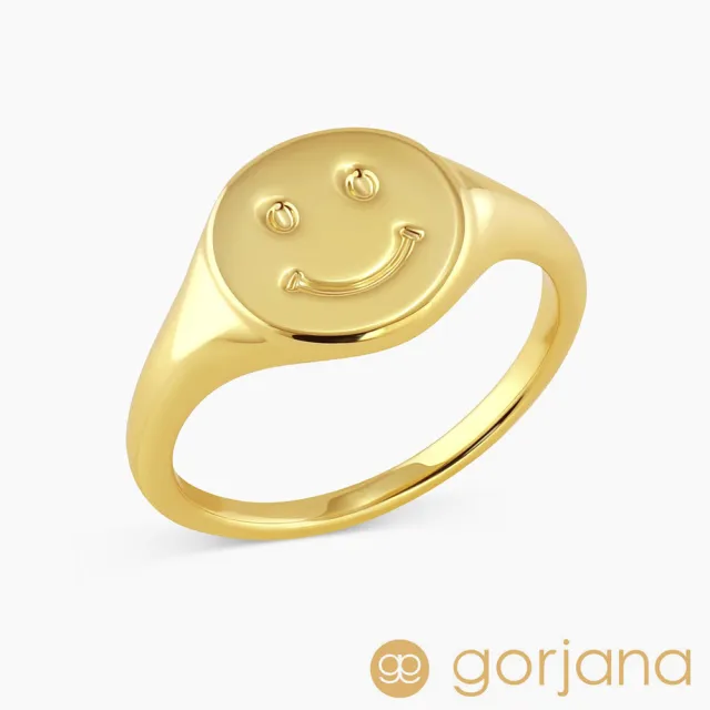 【GORJANA】可愛笑臉戒指 金色微笑戒指 Smiley(笑臉)