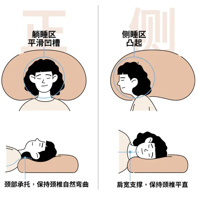 【綿眠】綿豆枕(聯名德國巨頭巴斯夫記憶棉材料 莫代爾外套 3D造型膚感舒適)