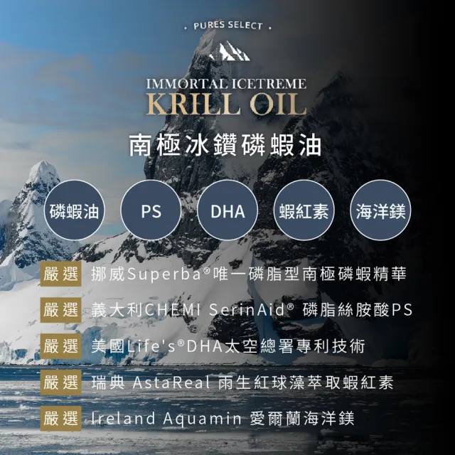 【PURES 純萃生技】南極冰鑽磷蝦油（200粒／盒）(磷蝦油)
