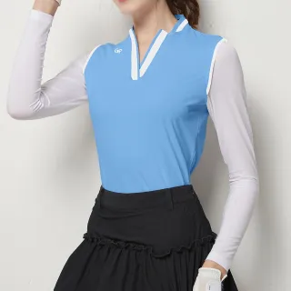 【GoPlayer】女連身防曬袖套衣-藍(高爾夫運動女上衣 長袖套防曬 POLO衫袖套衣)