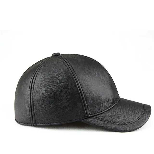 【巴黎精品】現貨+預購 棒球帽鴨舌帽真皮皮帽(休閒百搭保暖圓頂牛皮男女帽子2色v1at36)