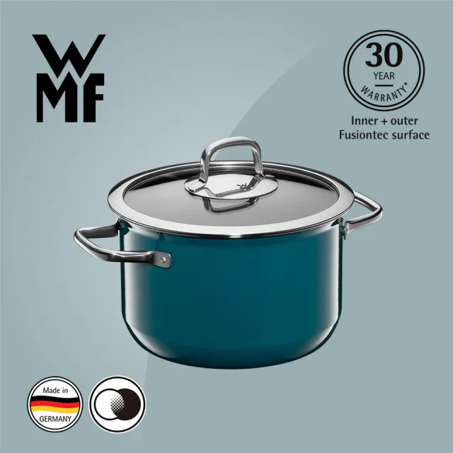 WMF】Fusiontec Compact 高身湯鍋22cm 5.3L(湛藍) - momo購物網- 好評