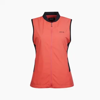 【PING】女款腰側剪接防潑水薄背心-橘紅(GOLF/高爾夫/RB22210-25)