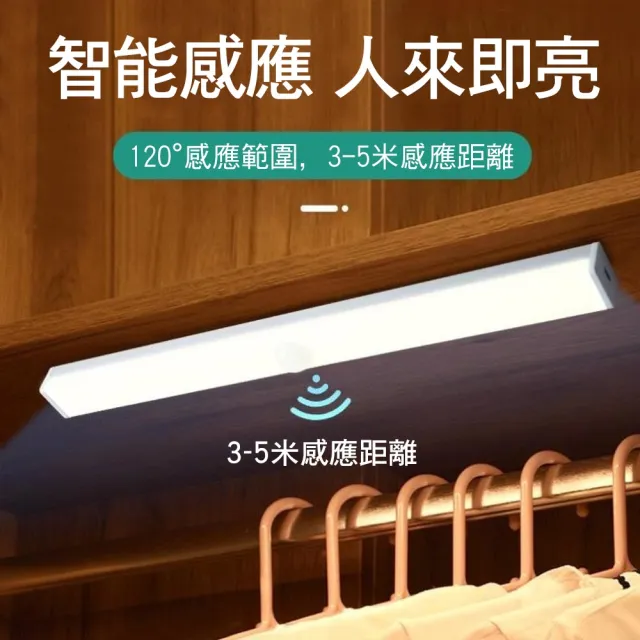 【CITY STAR】USB充電LED人體智能感應燈21CM(可磁吸)