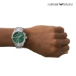 【EMPORIO ARMANI 官方直營】Claudio 時空旅人日曆計時手錶 銀色不鏽鋼鍊帶 43MM AR11480