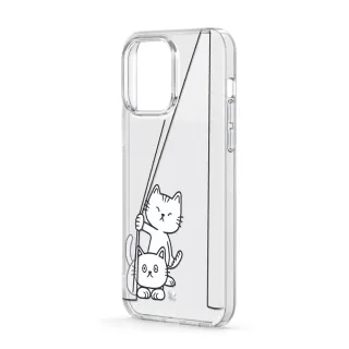 【CaseStudi】iPhone 14 Pro Max 6.7吋 CAST 透明保護殼 - 偷窺貓(iPhone 14 保護殼)