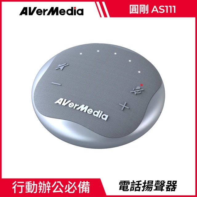 【圓剛】AS111 智慧通話音箱電話會議揚聲器 星光銀(台灣製造 品質保固有保障)