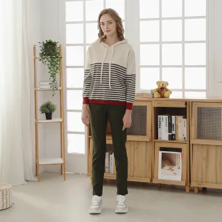 【CUMAR】率性彈性內磨毛修身-女長褲 彈性 藍 綠(二色/版型適中)