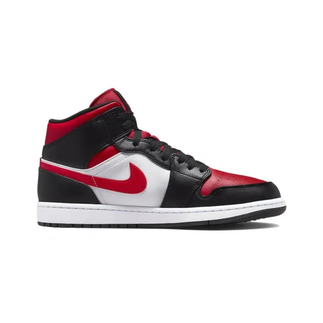 NIKE 耐吉 Air Jordan 1 Mid White Black Red 黑紅腳趾 高筒 休閒鞋 554724-079