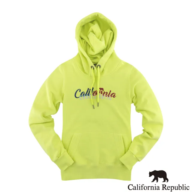 【California Republic】品牌LOGO雙色亮彩 女連帽帽T