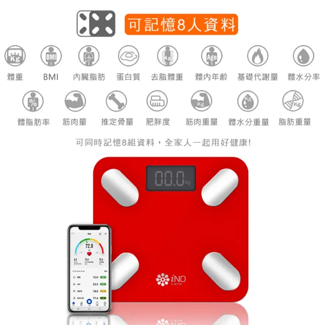 【iNO】15合1健康管理藍牙智慧體脂計 CD-850(體脂計 電子體重機 體重秤 體重機 電子體重計)
