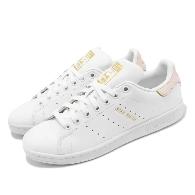 【adidas 愛迪達】休閒鞋 Stan Smith W 女鞋 白 粉尾 經典 復古 史密斯 皮革 小白鞋 愛迪達(HQ6643)