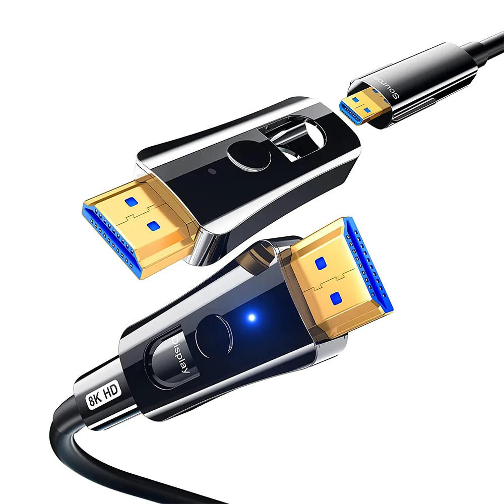 【魔宙】HDMI2.1協會認證 8K@60HZ/48Gbps工程分離式光纖線 50M