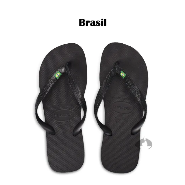 【havaianas 哈瓦仕】男女款 人字拖 Brasil 巴西國旗 黑色 男鞋 女鞋 拖鞋(夾腳拖 巴西拖鞋 涼鞋)