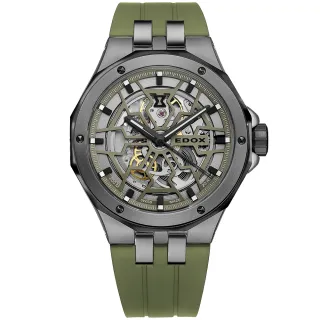 【EDOX 伊度】Delfin Mecano 魔幻巡洋 鏤空200米機械錶/43mm 99狂買節(E85303.357GNCAV.VONB)