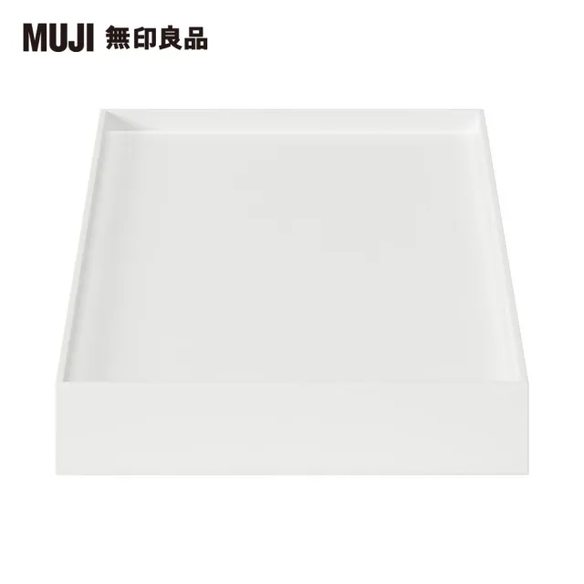 【MUJI 無印良品】聚丙烯檔案盒用蓋/可裝置輪子/寬15cm用/灰白