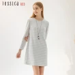 【Jessica Red】知性優雅格紋花呢修身長袖洋裝824176（白）