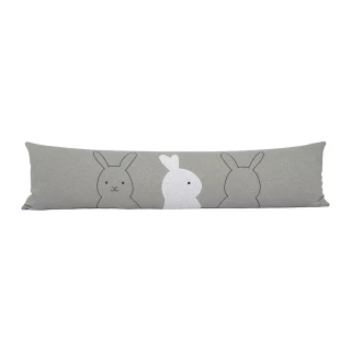 【Yvonne Collection】三隻兔兔超長型抱枕(岩石灰)
