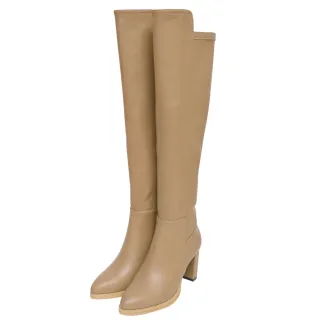 【Ann’S】ANNSTAR 拐拐聯名-辣妹紅磨坊過膝粗跟高跟長靴8cm(棕)