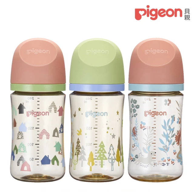 【Pigeon貝親 官方直營】第三代母乳實感彩繪款PPSU奶瓶240ml(3款)