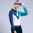 【PLAYBOY GOLF】女款V型配色薄長袖POLO衫-深藍(吸濕排汗/抗UV/高爾夫球衫/KA22201-58)