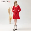【Jessica Red】法式浪漫小碎花方領蓬蓬袖雪紡洋裝824173