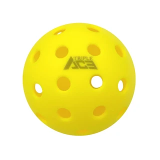 【Triple Ace】專業匹克球 室內外軟球 26孔室內軟球/40孔室外軟球 黃色(10入組)