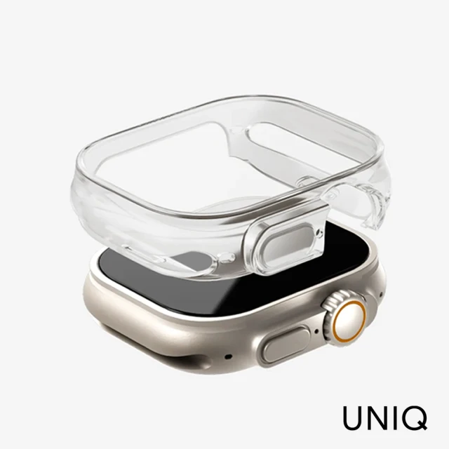 UNIQ Apple Watch Ultra/Ultra 2 49mm Garde全包覆輕薄透明防撞保護框-透明