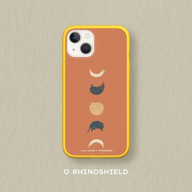 【RHINOSHIELD 犀牛盾】iPhone 12 mini/Pro/Max Mod NX手機殼/I Love Doodle-貓咪月象-橘(I Love Doodle)