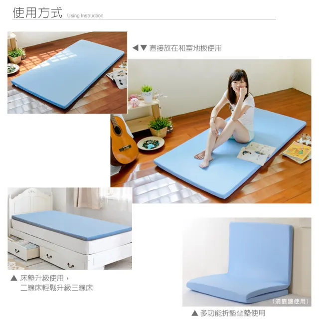 【LooCa】美國抗菌5cm高磅透氣輕便式床墊(單人3尺-送枕x1)