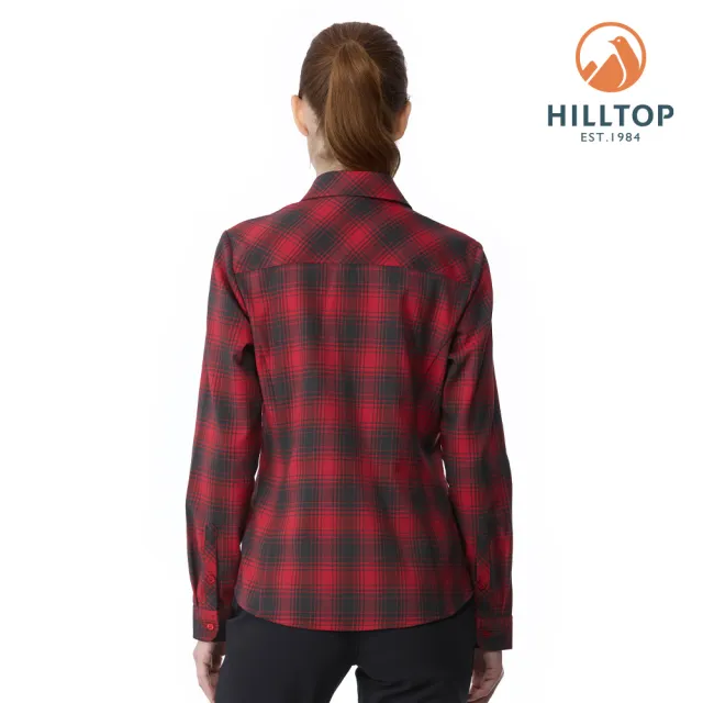 【Hilltop 山頂鳥】長袖襯衫 女款 紅黑格｜PC05XF22ECHY