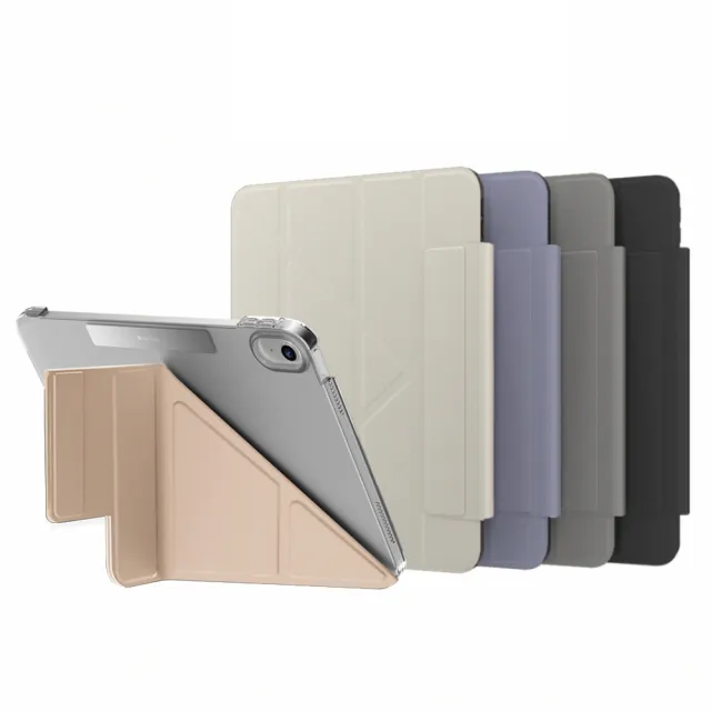 【SwitchEasy 魚骨牌】iPad 10代 10.9吋 Origami Nude多角度透明保護殼(支援最新2025 iPad 11吋 (A16))