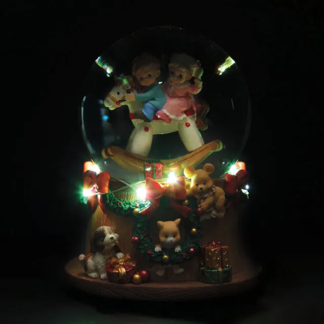 【JARLL 讚爾藝術】聖誕搖馬 水晶球音樂盒