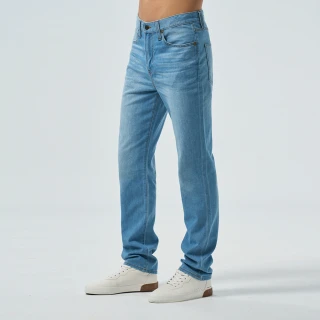 【BRAPPERS】男款 冰膚美丹寧系列-冰膚美高腰微彈直筒褲(淺藍)