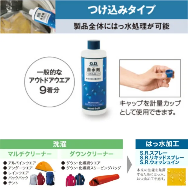 【mont bell】O.D. Maintenance S.R. Wash In 300mL 潑水劑 2瓶 1124811(1124811)