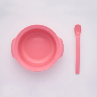 【玉米田】PLA嬰童餐具-淺碗+匙組(PLA 聚乳酸 玉米 無毒 嬰兒餐具)