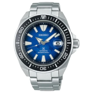 【SEIKO 精工】rospexDIVER SCUBA 海洋經典魟魚機械腕錶潛水/藍面43.8mm SK037(4R35-03W0B/SRPE33J1)