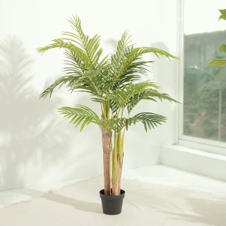 【YU Living 信歐傢居】仿真棕櫚樹綠色植物盆栽 人造植物盆栽(高140CM/綠色)