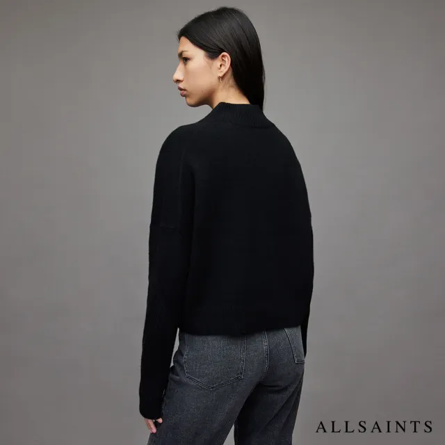 【ALLSAINTS】ORION 喀什米爾羊毛針織上衣毛衣-黑 WK081X(舒適版型)
