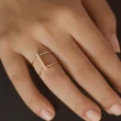 【CReAM】Elete西班牙純銀鍍18k白金色 H型簡約亮鑽鋯石女戒指(新年 過年 送禮 禮物)