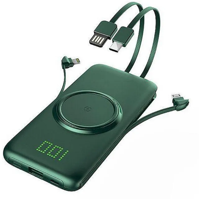 P1 自帶線行動電源20000mah 無線充(自帶四條線/無線充電器)