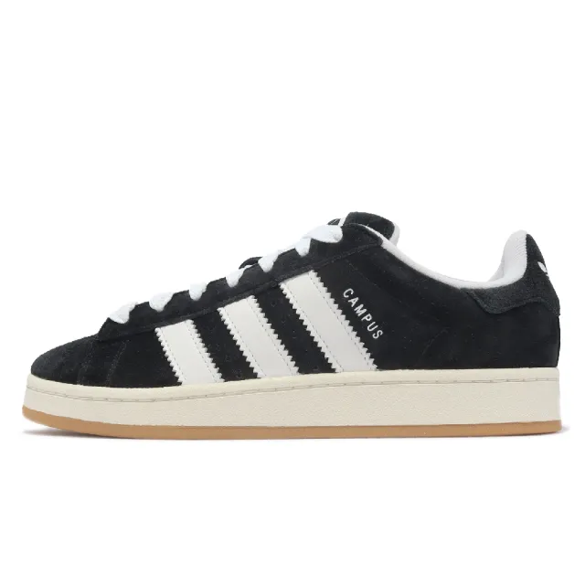 【adidas 愛迪達】休閒鞋 Campus 00s 黑 白 麂皮 男鞋 女鞋 經典 鋸齒三線 三葉草 愛迪達(HQ8708)