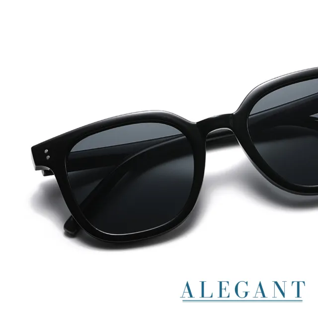 【ALEGANT】黛夜黑韓版個性潮流方框墨鏡/UV400太陽眼鏡/韓星配戴款(夜空的微光影語)