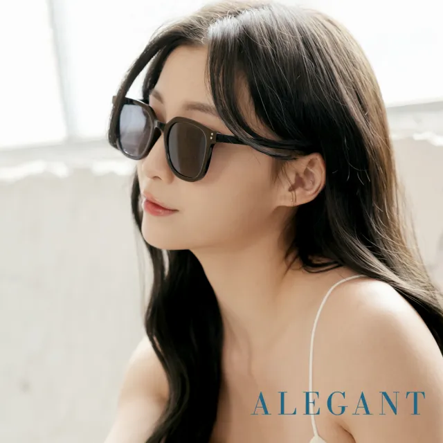 【ALEGANT】黛夜黑韓版個性潮流方框墨鏡/UV400太陽眼鏡/韓星配戴款(夜空的微光影語)