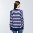 【NAUTICA】女裝 帆船圖騰條紋針織衫(深藍)
