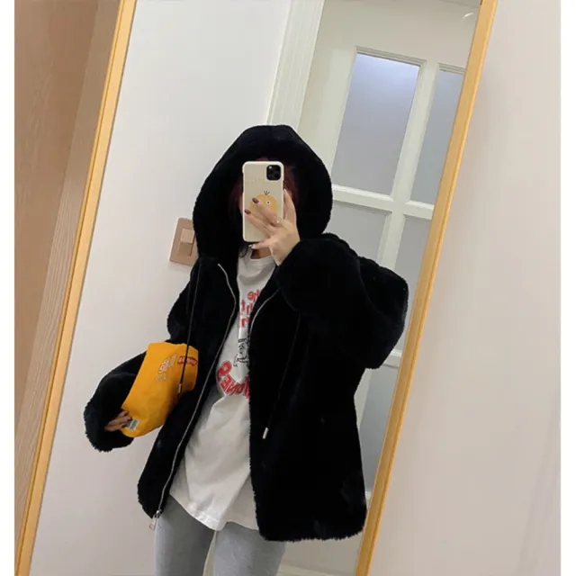 【巴黎精品】現貨+預購 羊毛大衣皮草外套(保暖中長款連帽寬松絨女外套5色v1ap43 5k)