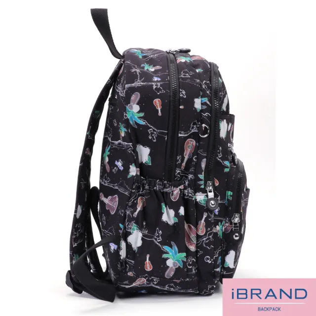 【iBrand】雙11 輕盈防潑水多口袋尼龍後背包(防水包 沙漠派對)