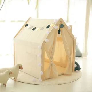 【Naspa】手工製頂級遊戲木屋-美型卡榫兒童帳篷遊戲床-和諧橡膠槌版(展示品有組裝痕跡不影響使用安全)
