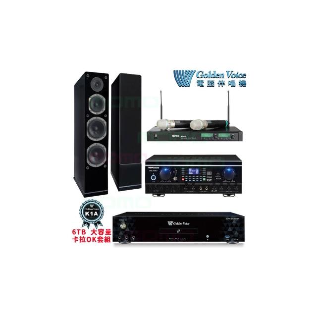 【金嗓】CPX-900 K1A+TDF HK-260RU+ACT-35B+AS-168 黑(6TB伴唱機+綜合擴大機+無線麥克風+落地喇叭)