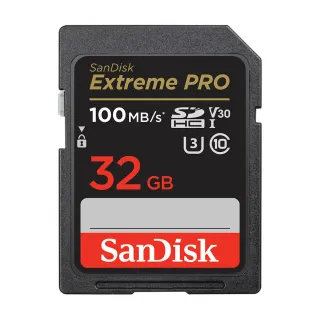 【SanDisk 晟碟】32GB 100MB/s Extreme PRO SDHC SD UHS-I V30 U3 記憶卡(平輸)